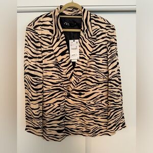 NWT Zara Leopard Blazer - size XXL